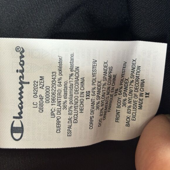 Champion Sports Bra‎ Women 1X Black Paint Splatter Athletic Moderate Support - Picture 11 of 12